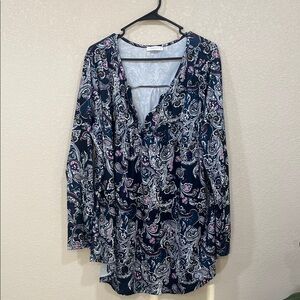 Alife Navy and Pink Paisley Blouse